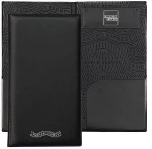 10 American Express Restaurant Waiter Waitress Double Panel Waitstaff Checkbook Presenter Gold Imprint Vinyl Leather Black customer guest check credit card tip holder