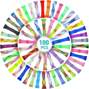 100 Pieces 40 Mixed Color Marble Mesh Fidget Toys,Fidget Toy Stress Relieve Toy, Focus Enhance, Marble and Mesh Fidgets for Adults and Children with ADHD ADD OCD Autism