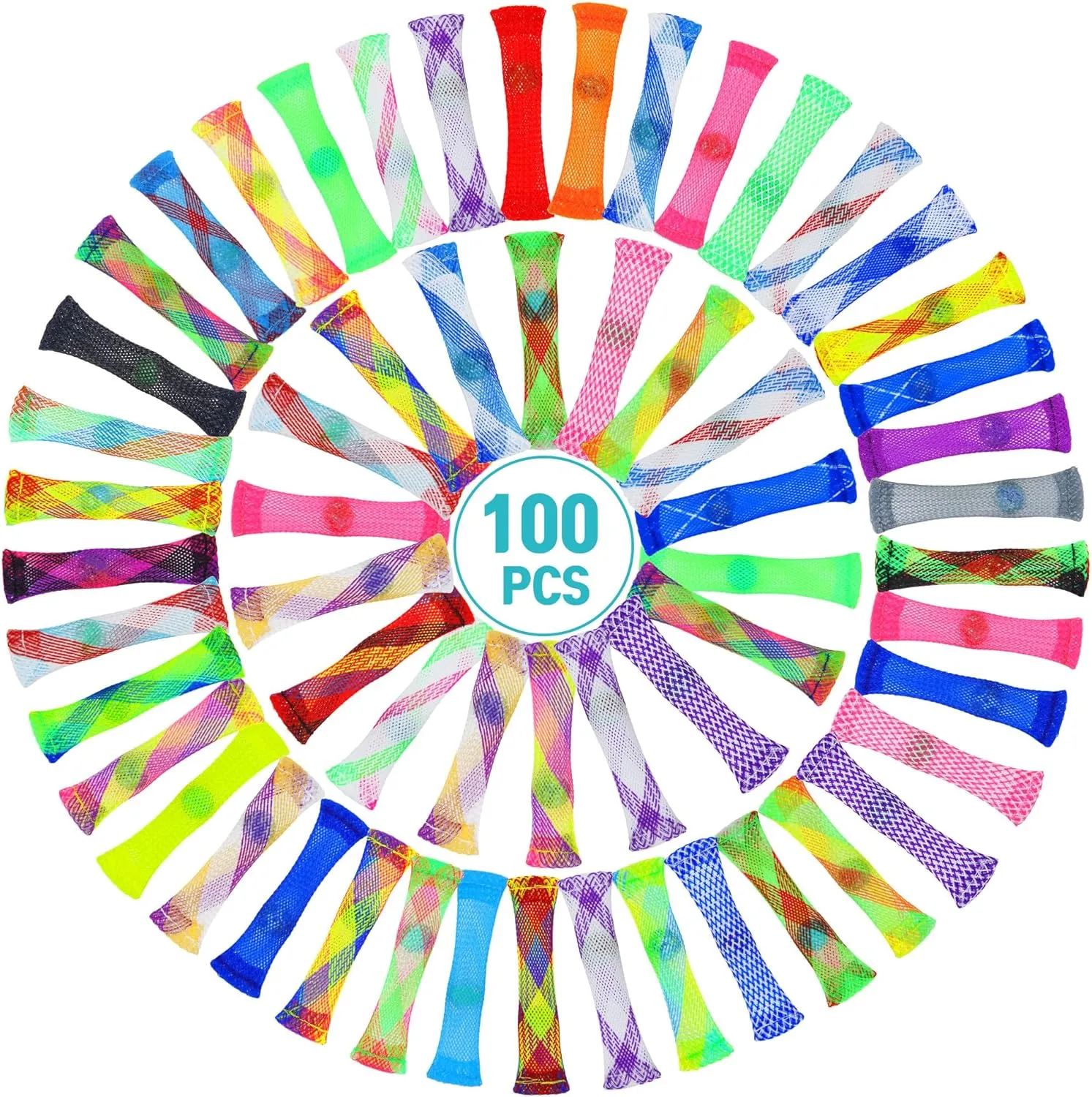 100 Pieces 40 Mixed Color Marble Mesh Fidget Toys,Fidget Toy Stress Relieve Toy, Focus Enhance, Marble and Mesh Fidgets for Adults and Children with ADHD ADD OCD Autism