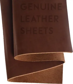12''x 24'' Leather Sheet - Brown Full Grain Genuine Cowhide (2.0mm / 5oz Thick) for Crafting, Leather Working Sheets, DIY Projects