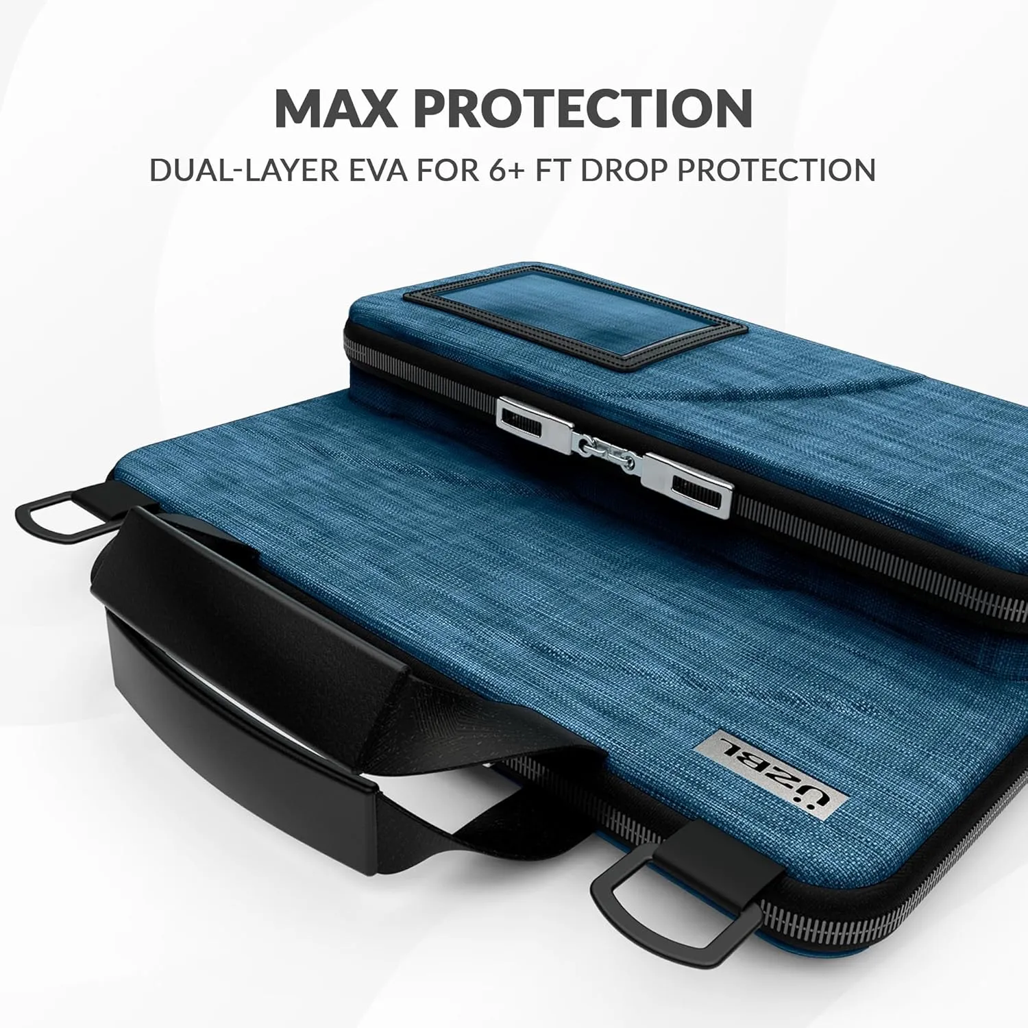 13-14 Inch Always-On Chromebook Case with Pouch and Shoulder Strap, Work-in Hard Protective Laptop Case for Students & Business