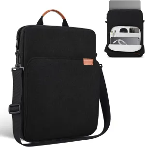 13 inch Laptop Sleeve Carrying Case for 13-inch New MacBook Air M4/A3240 2025, M3/A3113, M2/A2681 with Handle Shoulder Travel Bag, Black