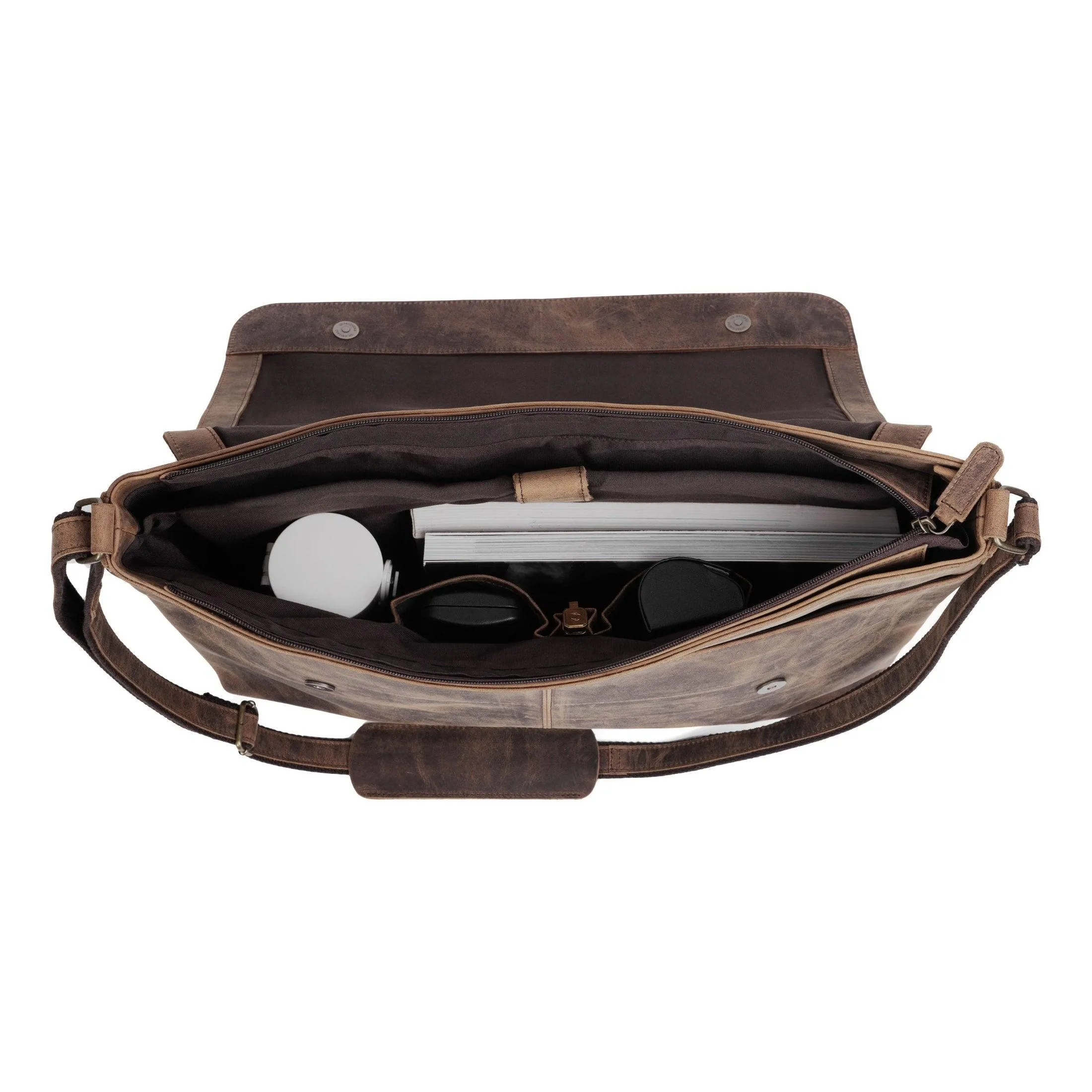 15" Handmade Leather Laptop Messenger Bag – Premium Computer Satchel
