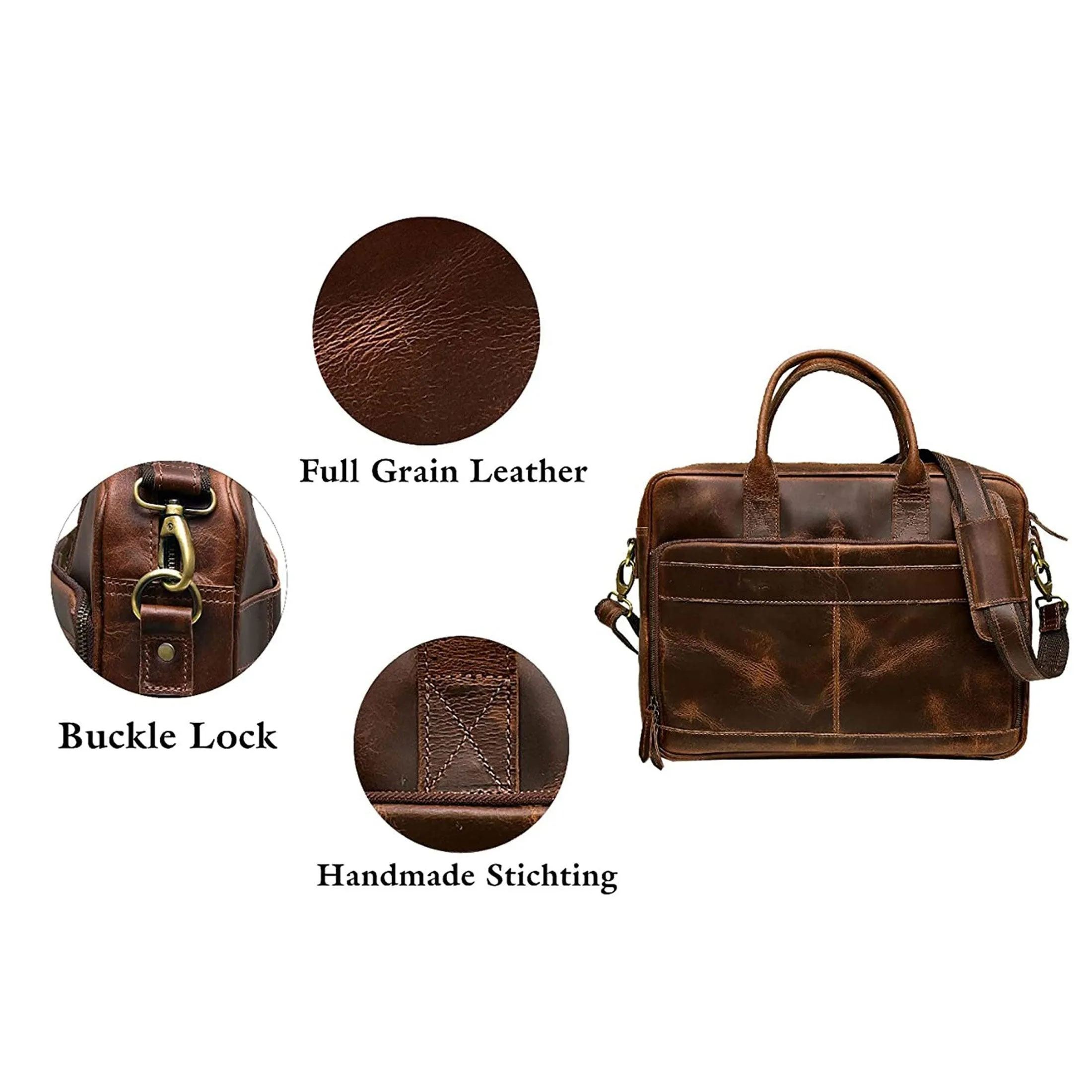 18-Inch Leather Briefcase