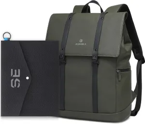 18L Travel Laptop Backpack,Business Anti Theft Slim Sturdy Laptops Backpack,Water Resistant College School Computer Bag Gift for Men & Women Fits 15.6 Inch Notebook(Green)