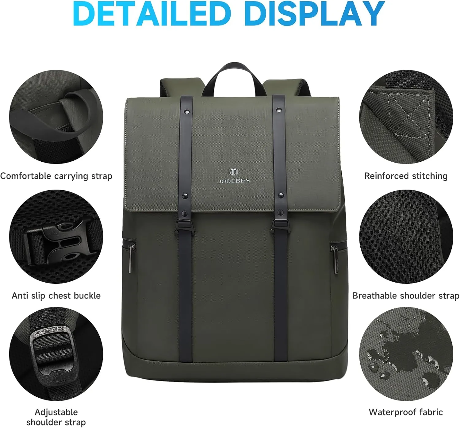 18L Travel Laptop Backpack,Business Anti Theft Slim Sturdy Laptops Backpack,Water Resistant College School Computer Bag Gift for Men & Women Fits 15.6 Inch Notebook(Green)