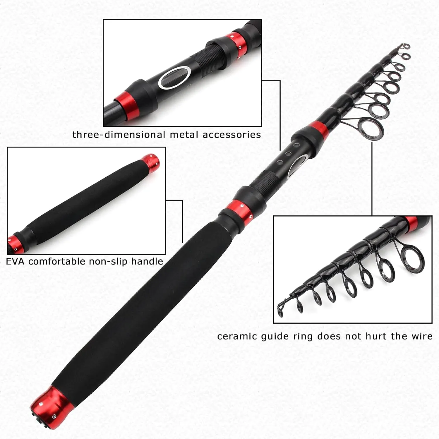 1.8m2.1m2.4m2.7m3.0m Multifunctional Portable Bait Fishing Rod Telescopic Fly Rod Fishing Tackle Pocket Travel Fishing Pescado Trout Rod ZYHYD