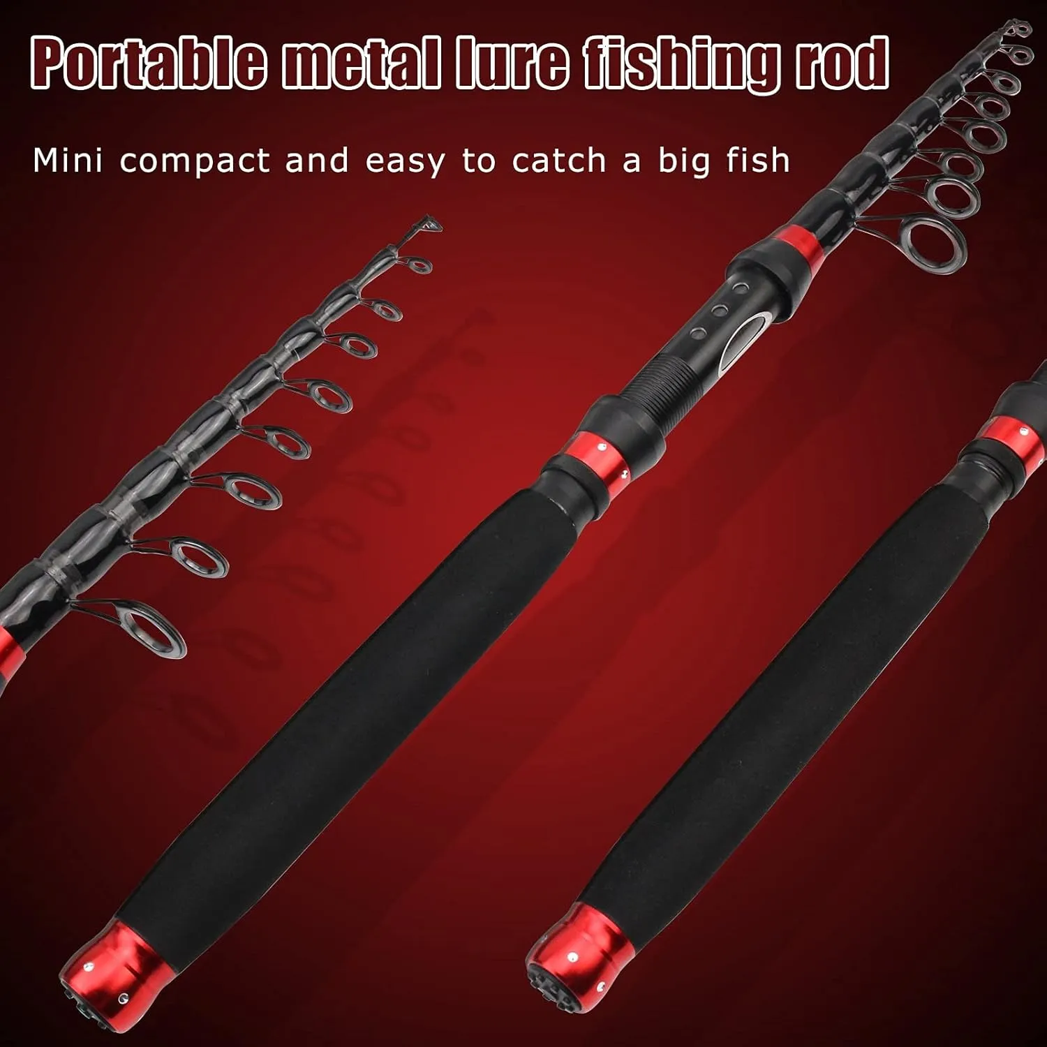 1.8m2.1m2.4m2.7m3.0m Multifunctional Portable Bait Fishing Rod Telescopic Fly Rod Fishing Tackle Pocket Travel Fishing Pescado Trout Rod ZYHYD