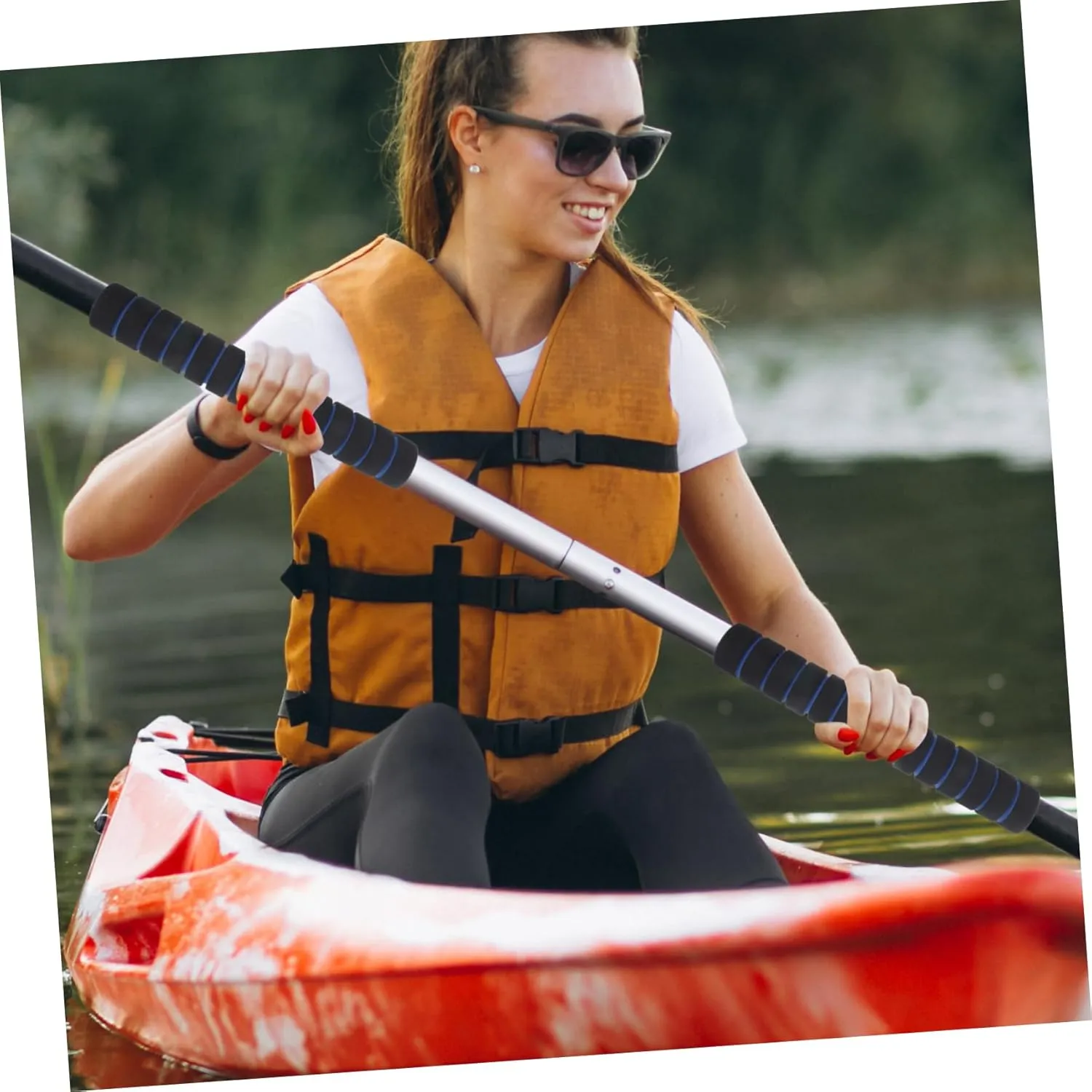 2 Pairs Colorful Sponge Grips Non-Skid Paddle Grips Kayak Paddle Grips Paddle Sponge Handle Cover Hand