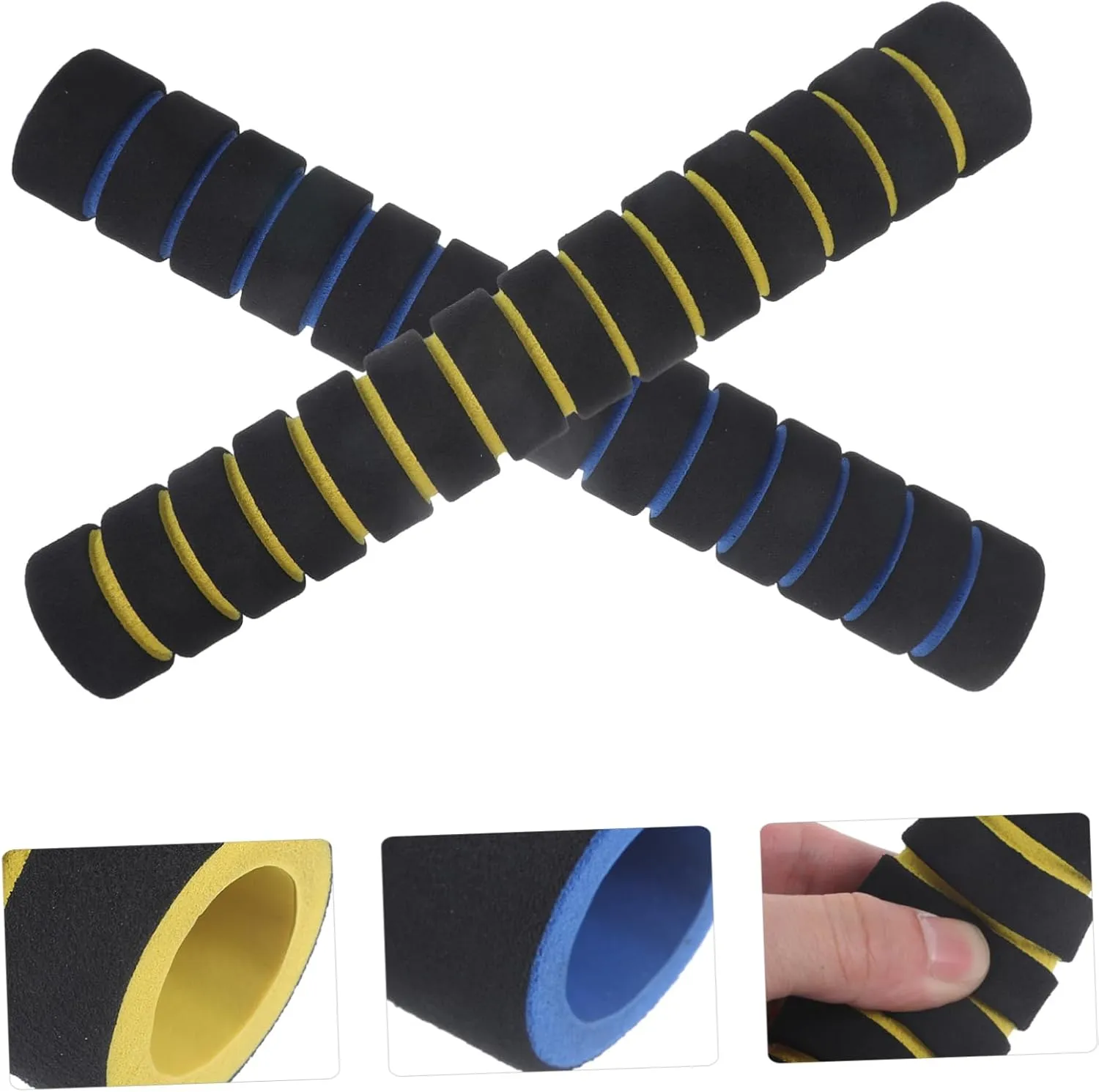 2 Pairs Colorful Sponge Grips Non-Skid Paddle Grips Kayak Paddle Grips Paddle Sponge Handle Cover Hand