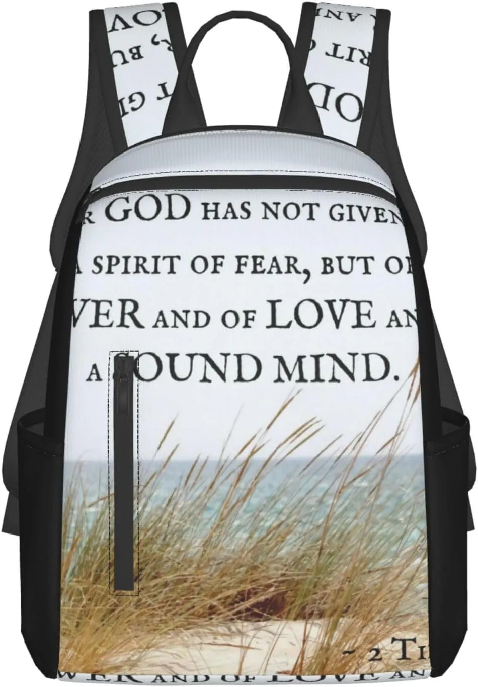 2 Timothy 1 7 God Has Not Given A Spirit Of Fear Lightweight Backpack For Women Men, Casual Polyester Daypack Bookbag Travel Hiking Bag, Durable Laptop Backpack
