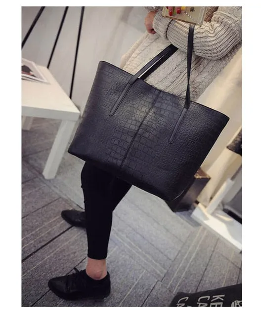 2020 Big New Women Shoulder Bags Alligator Ladies Leather Bags Casual women zipper handbags Famous Brands Totes black red colors