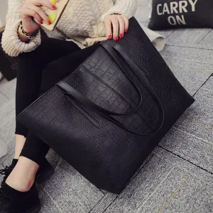 2020 Big New Women Shoulder Bags Alligator Ladies Leather Bags Casual women zipper handbags Famous Brands Totes black red colors