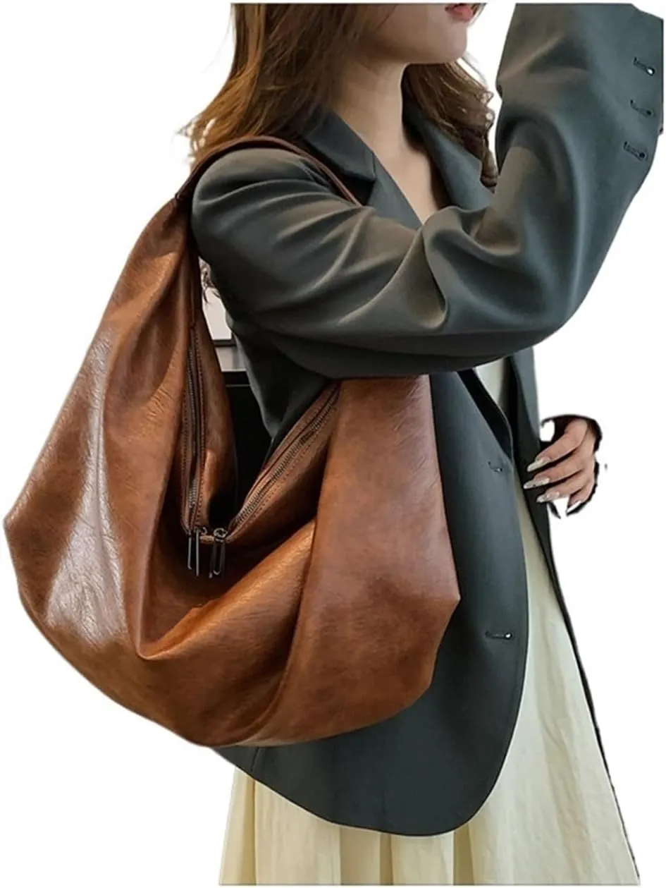 2024 New Women's Leather Handbag Large Capacity Soft Crossbody Handbag Daily Travel Business Activities