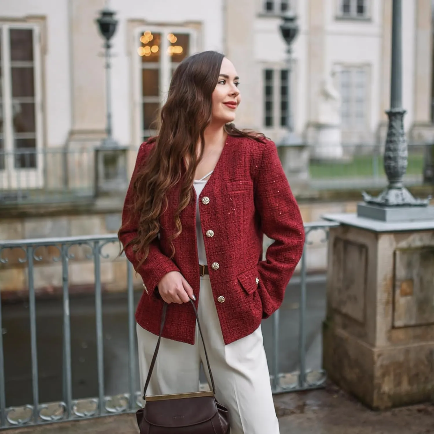 2025 Womens Casual Blazers Long Sleeve Work Office Open Front Suit Jacket Business Blazer