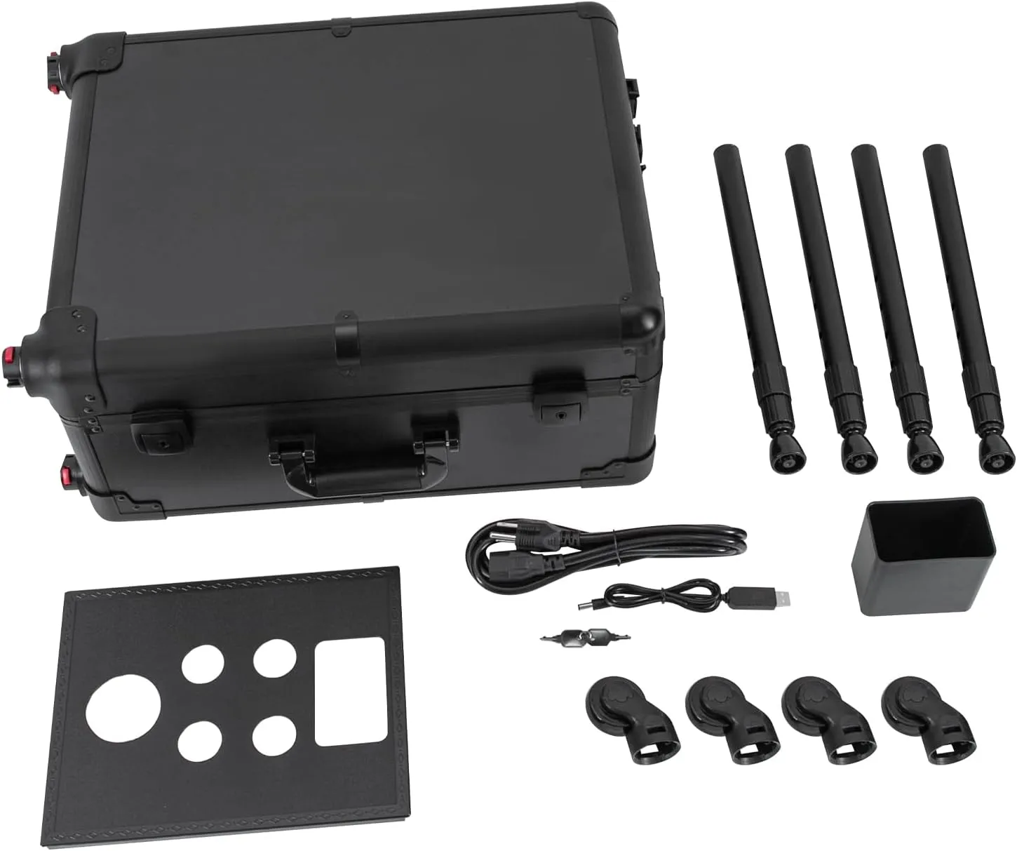 21'' Aluminum Trolley Makeup Train Case, Professional Makeup Train Case Rolling Cosmetic Trolley Storage Case with LED Light Professional Cosmetic Make up Cosmetic Organizer Studio (Black)