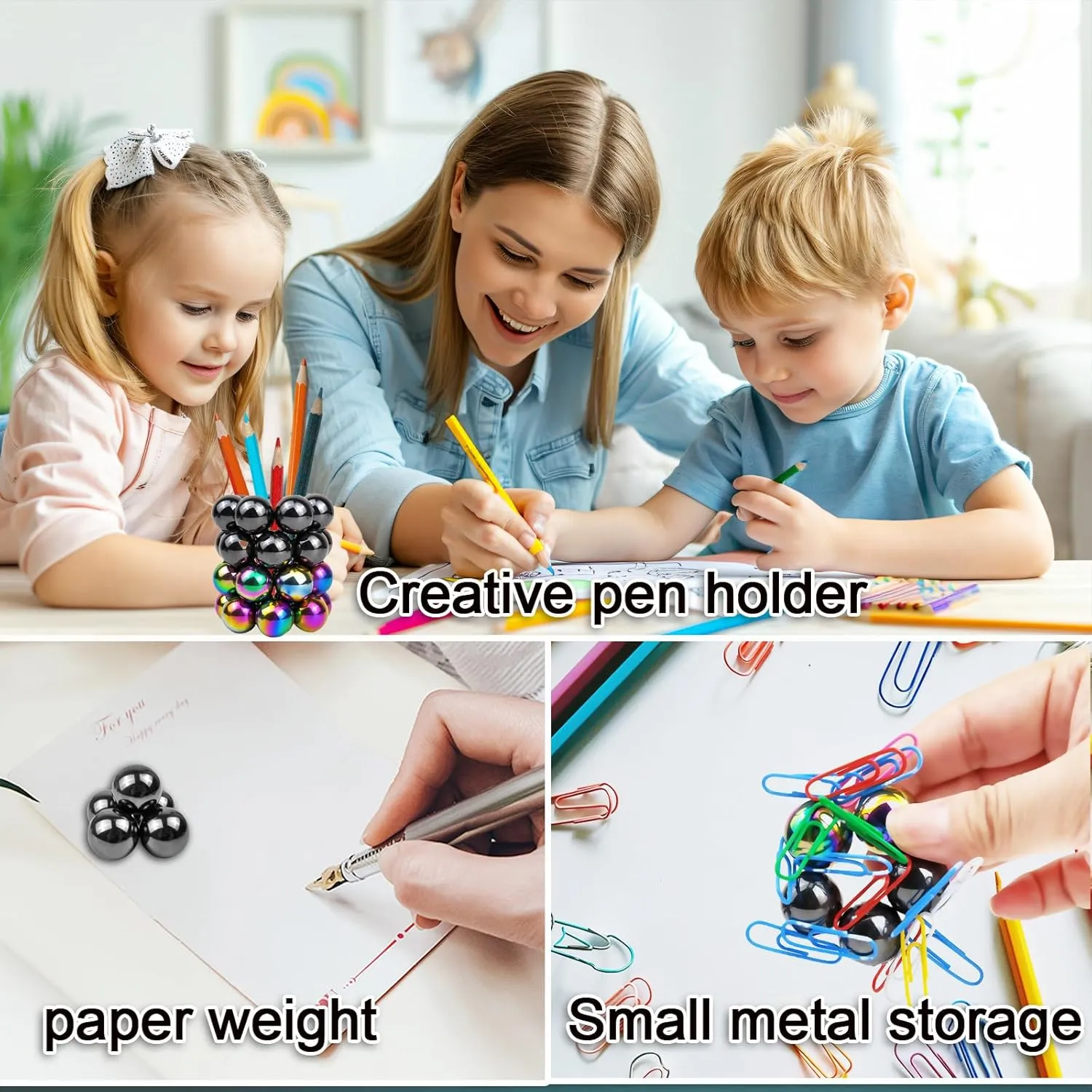 28 Pcs Magnetic Balls Fidget Toy, Adult Fidget Toys, Magnet Balls Can Replace Ferrite Putty, Office Desktop Decoration, Stress Relief, Anti Anxiety, Executive Desk Toys (Black)