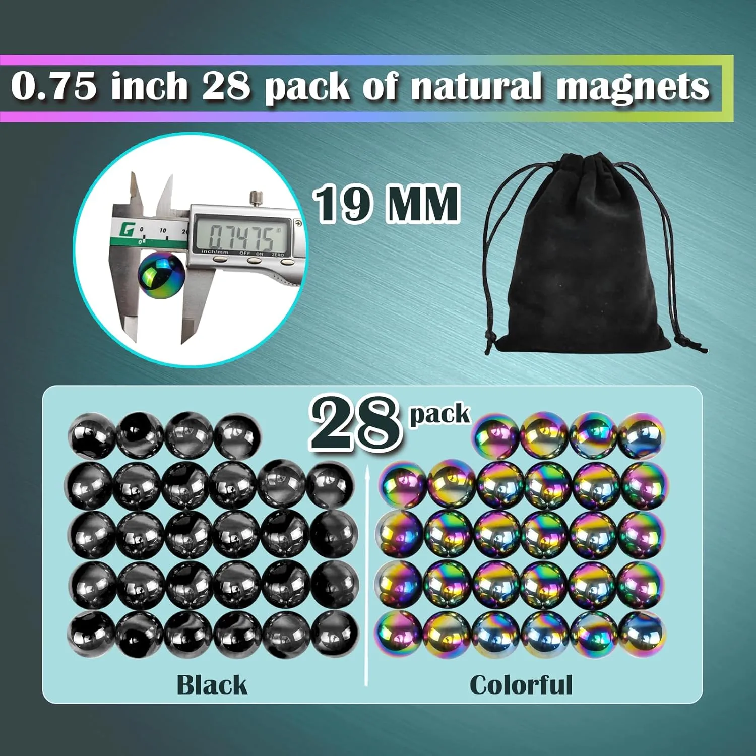 28 Pcs Magnetic Balls Fidget Toy, Adult Fidget Toys, Magnet Balls Can Replace Ferrite Putty, Office Desktop Decoration, Stress Relief, Anti Anxiety, Executive Desk Toys (Black)