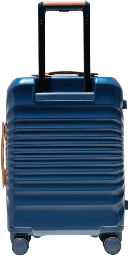 28" Lightweight Hardshell Luggage - Expandable Checked Suitcase with Lock, USB Charging Port & Wheel Lock - Spinner Wheels & Leather Handle (Blue   ABS PC)