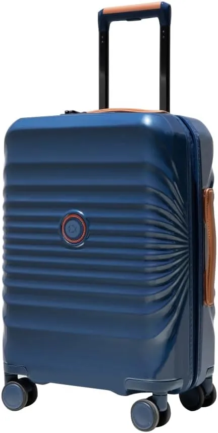 28" Lightweight Hardshell Luggage - Expandable Checked Suitcase with Lock, USB Charging Port & Wheel Lock - Spinner Wheels & Leather Handle (Blue   ABS PC)