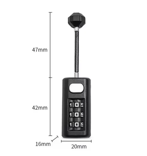 3-Position combination lock Resettable Coded Lock Backpack Zipper Lock Luggage Padlock Dormitory Cabinet Lock