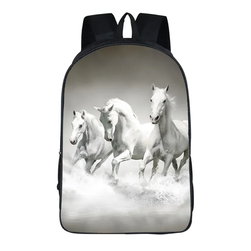 3D Animal Horse Printing School bags