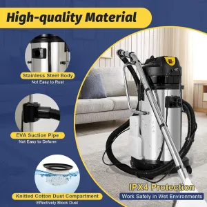 40L/11Gal Commercial Carpet Cleaner, 3 in 1 Multi-Purpose Floor Cleaning Machine Heavy Duty Extractor Vacuum Washing Machine, 1034W Powerful Sofa Curtain Carpet Cleaning Machine
