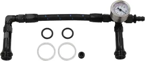 4150 Carburetor Fuel Line Kit AN6 Dual Feed Fuel Line with Pressure Gauge for Holley Black with Pattern