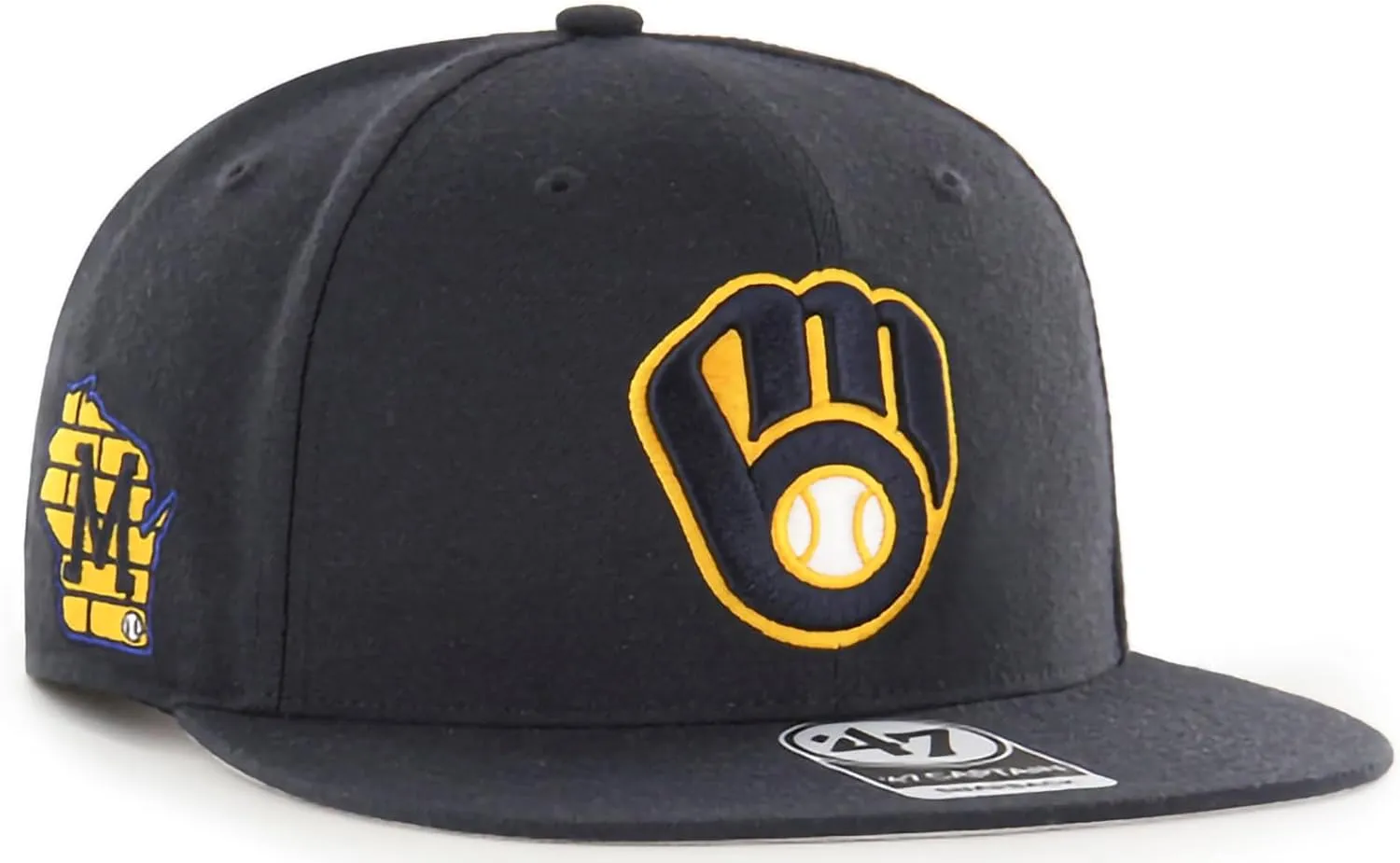 47 MLB Sure Shot Captain Hat Adjustable Structured 6-Panel Snapback Hat Cap, Adult One Size Fits All