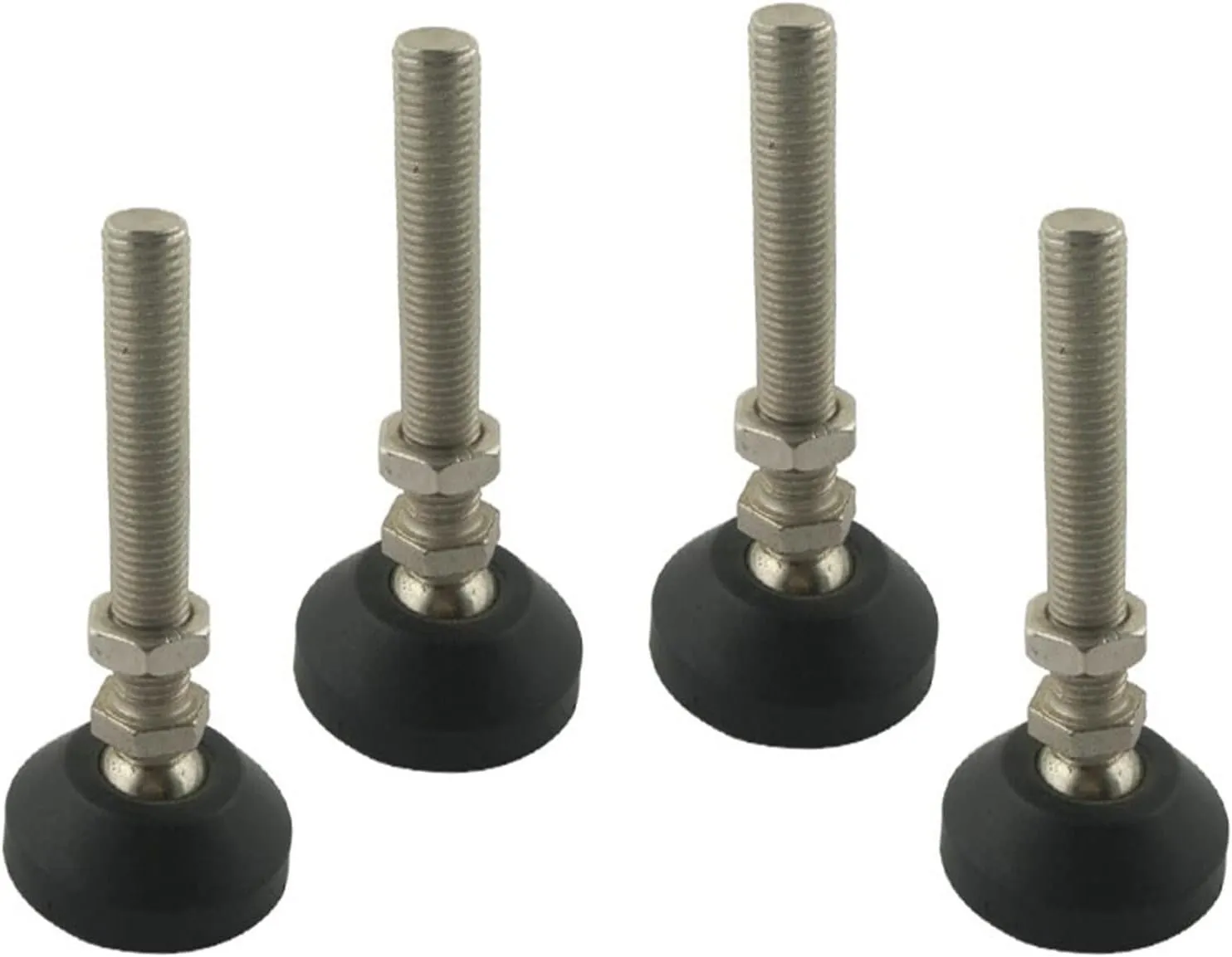 4pcs M8x50mm Adjustable Furniture Leveling Feet, Thread Foot Cups, Nylon Base 40mm Diameter, for Sofa, Cabinet, Workshops, Offices