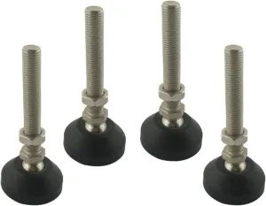 4pcs M8x50mm Adjustable Furniture Leveling Feet, Thread Foot Cups, Nylon Base 40mm Diameter, for Sofa, Cabinet, Workshops, Offices