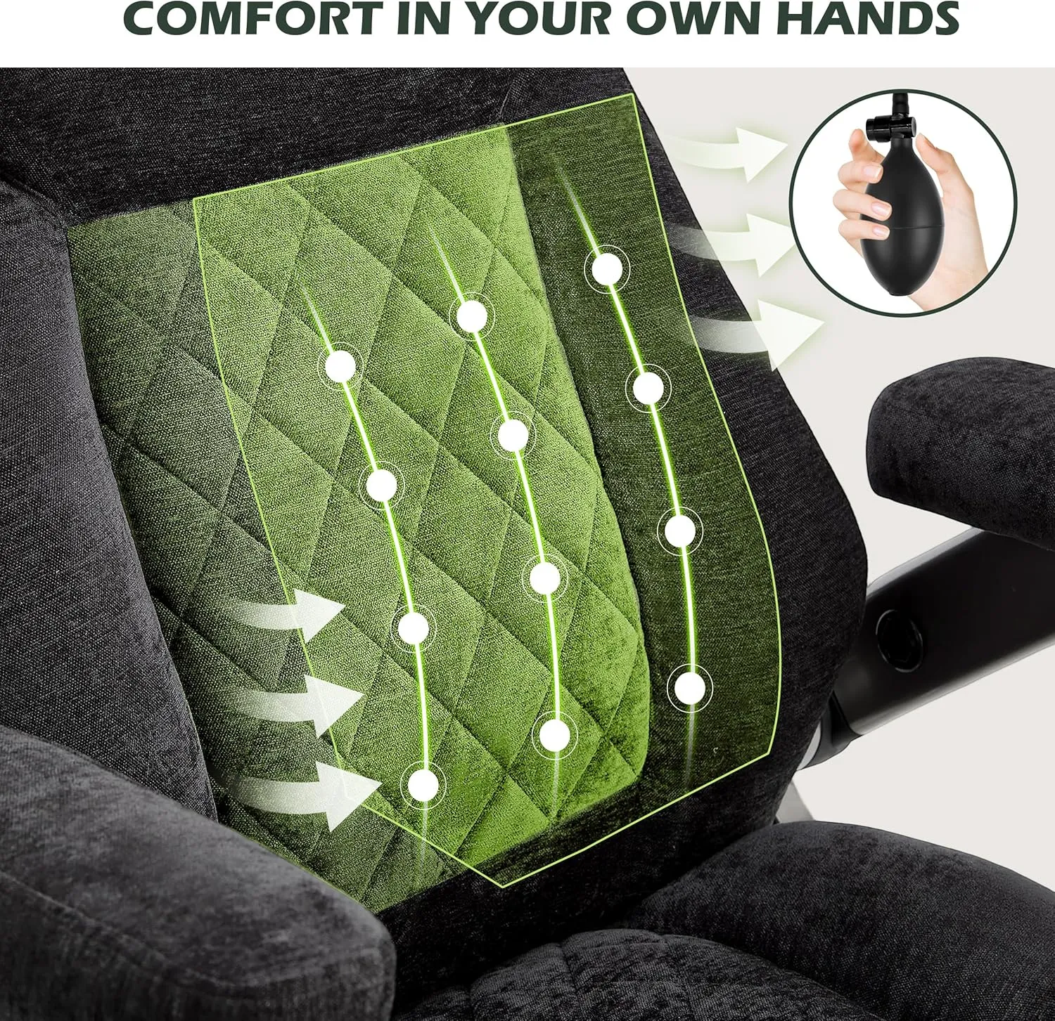 650lbs Big and Tall Office Chair with Thick Spring Cushion,5D Flip Arm Ergonomic Executive Office Chair Adjustable Lumbar Airbag&Extra Wide,Comfy Large Padded Heavy Duty Game Chair,Blackcloth