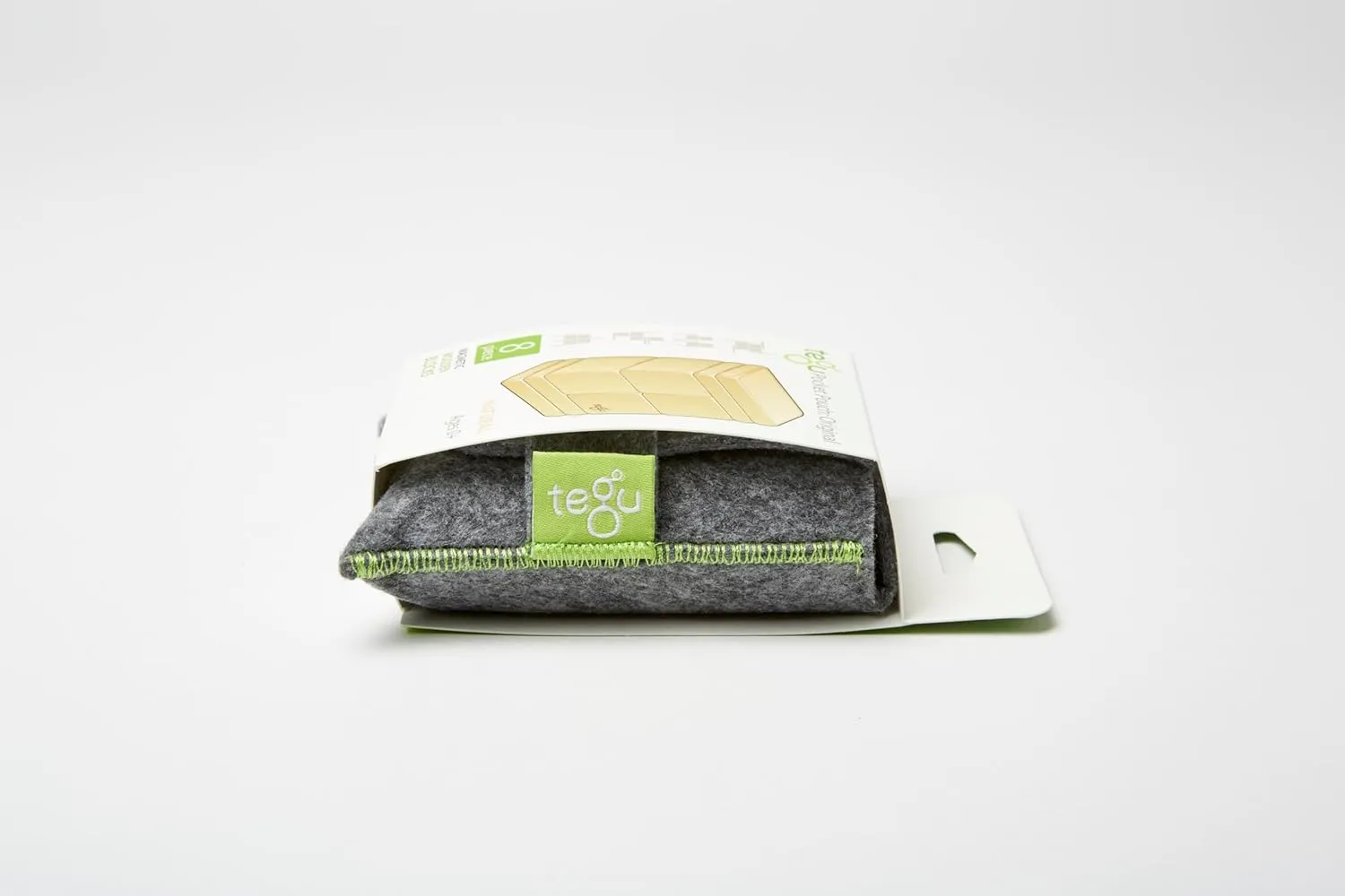 8 Piece Tegu Pocket Pouch Magnetic Wooden Block Set, Natural