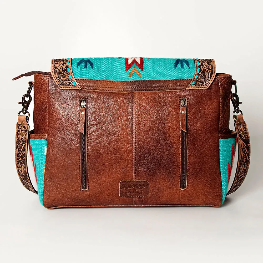 ADBG842D American Darling Hand Tooled Saddle Blanket Genuine Leather Women Bag Western Handbag Purse