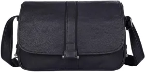 Adjustable Strap Leather Crossbody Bag Men Lightweight Outdoor Travel Casual Events Anti Theft Multi Pockets Purse
