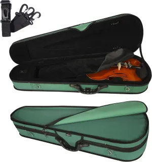adm 4/4 Full Size Violin Hard Case Basic Professional Triangular Shape Backpack, Super Light Suspension (Dark Green)