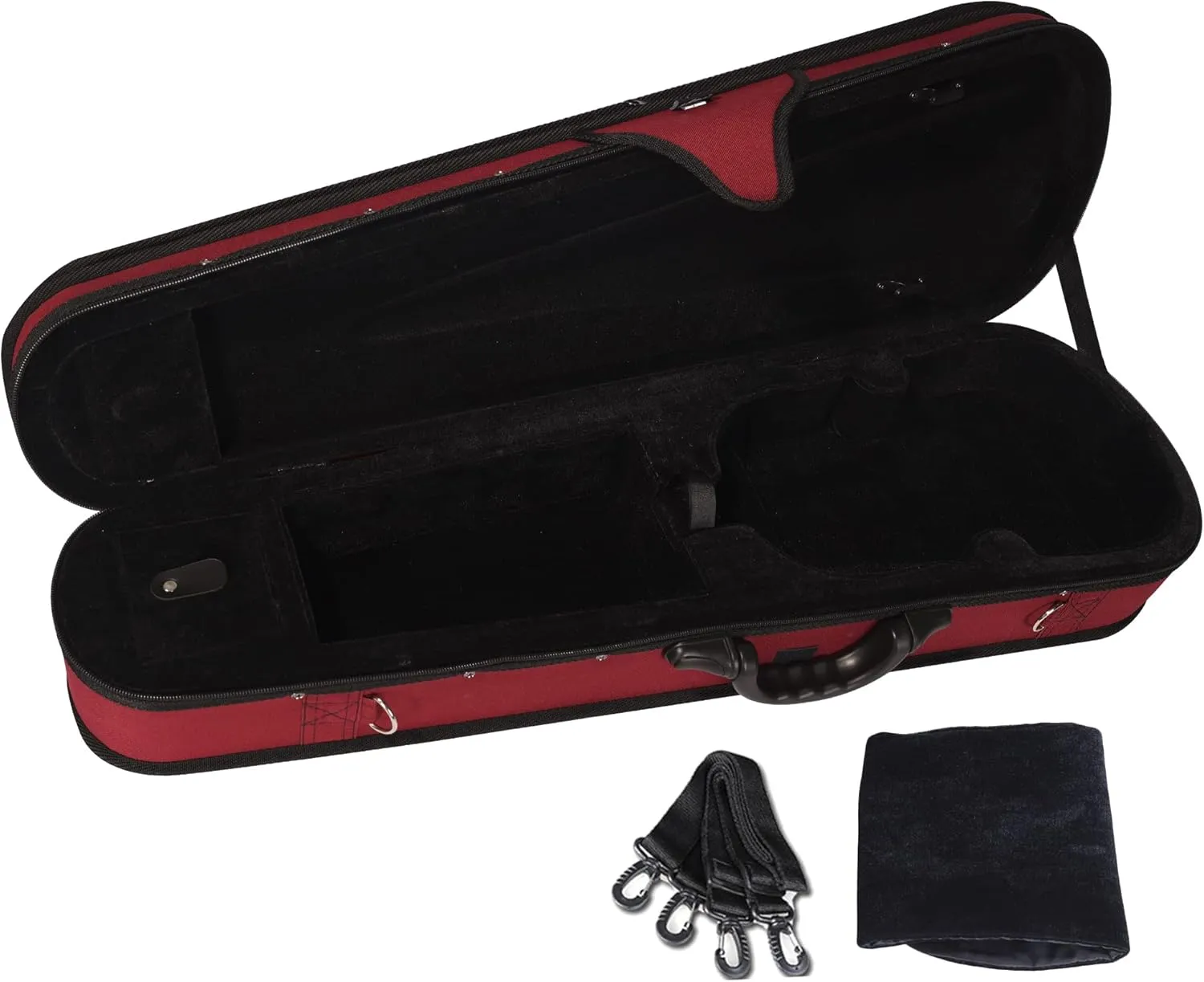 adm 4/4 Full Size Violin Hard Case Basic Professional Triangular Shape Backpack, Super Light Suspension (Wine Red)