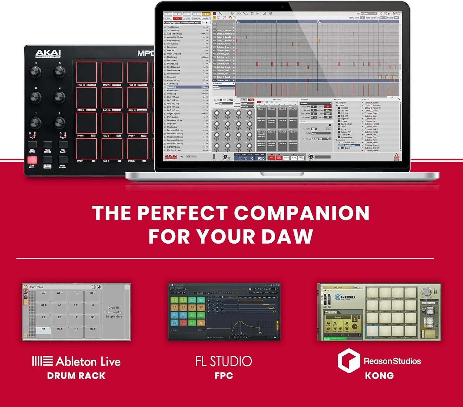 AKAI Professional MPD218 - USB MIDI Controller with 16 MPC Drum Pads, 6 Assignable Knobs, Note Repeat & Full Level Buttons and Production Software