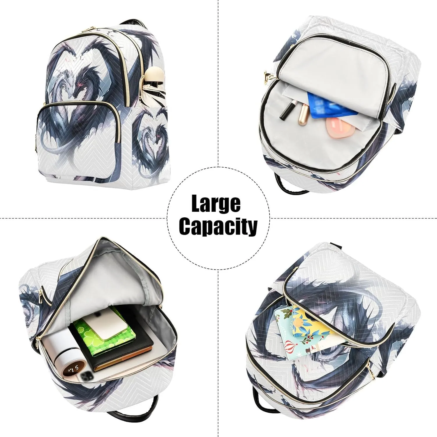 ALAZA Couple Of Dragons Small Backpack Purse for Women Travel Bag Fashion Daypack Back Pack Shoulder Bag