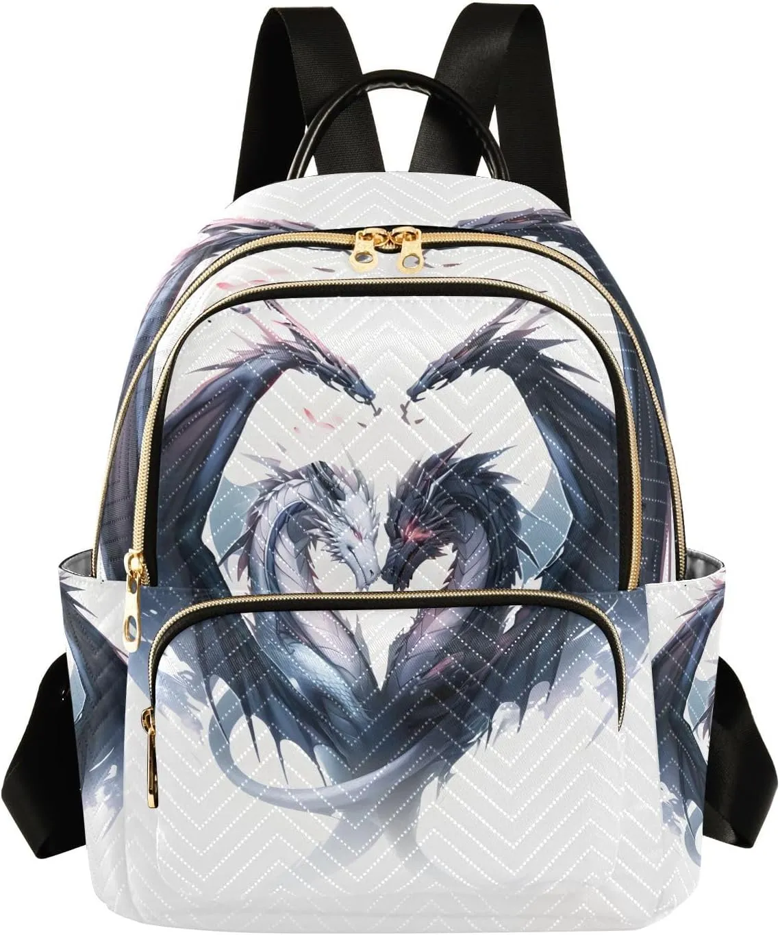 ALAZA Couple Of Dragons Small Backpack Purse for Women Travel Bag Fashion Daypack Back Pack Shoulder Bag