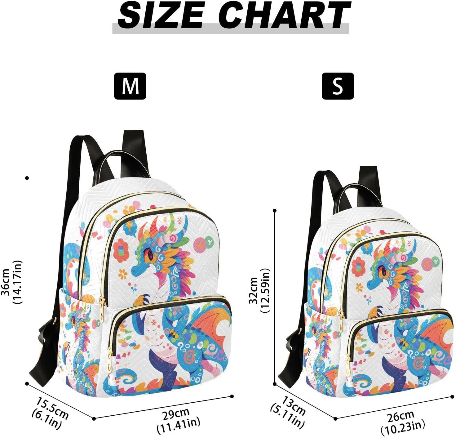 ALAZA Cute Dragon Cartoon Mini Backpack Purse for Women Travel Bag Fashion Daypack Back Pack Shoulder Bag