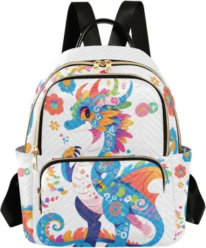 ALAZA Cute Dragon Cartoon Mini Backpack Purse for Women Travel Bag Fashion Daypack Back Pack Shoulder Bag