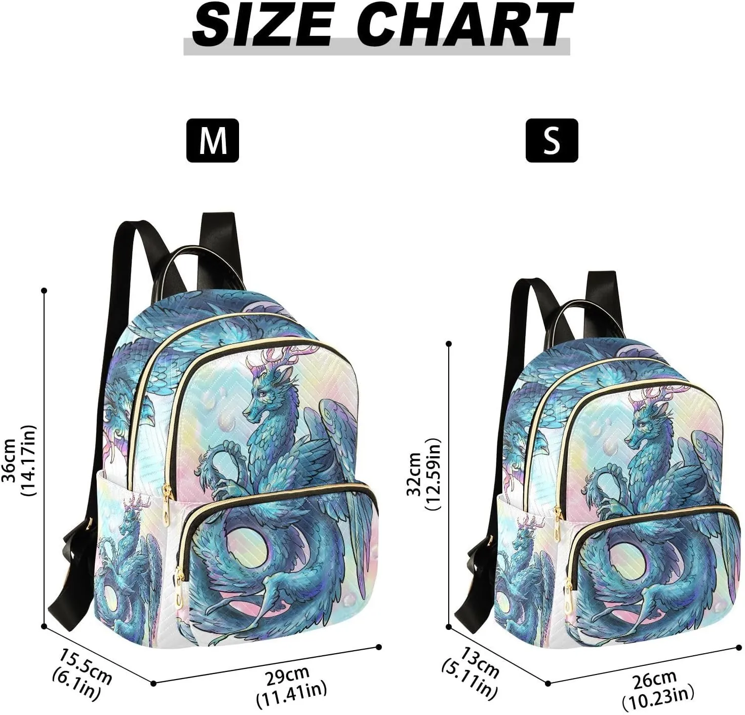 ALAZA Dragon Watercolor Anime Mini Backpack Purse for Women Travel Bag Fashion Daypack Back Pack Shoulder Bag