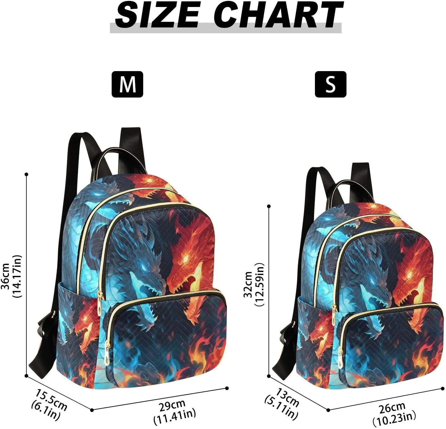 ALAZA Ice & Fire Dragons Small Backpack Purse for Women Travel Bag Fashion Daypack Back Pack Shoulder Bag