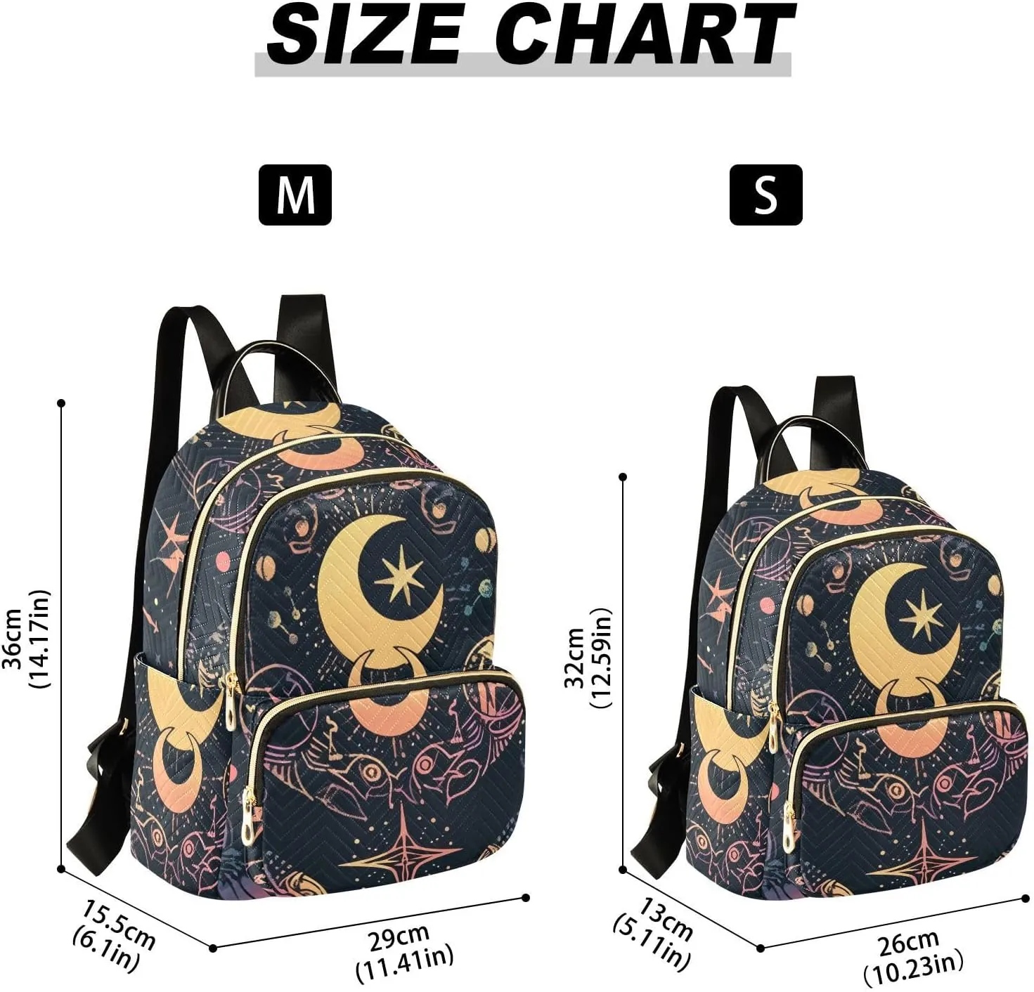 ALAZA Moon Stars Alchemy Witch Mini Backpack Purse for Women Travel Bag Fashion Daypack Back Pack Shoulder Bag