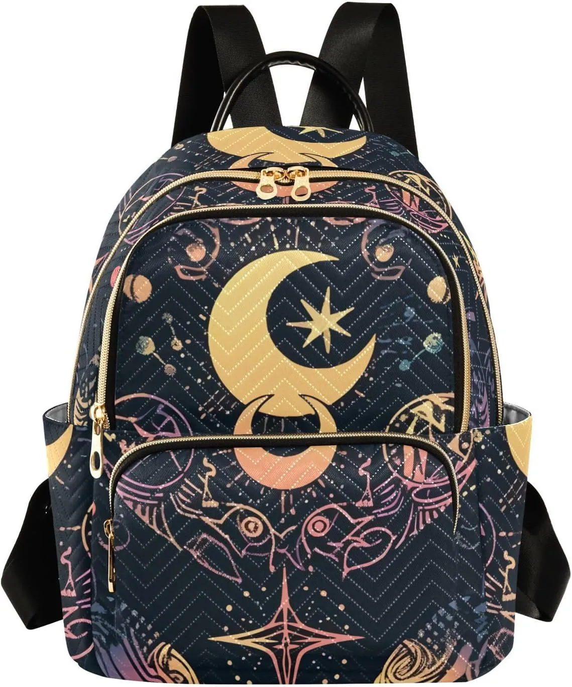 ALAZA Moon Stars Alchemy Witch Mini Backpack Purse for Women Travel Bag Fashion Daypack Back Pack Shoulder Bag