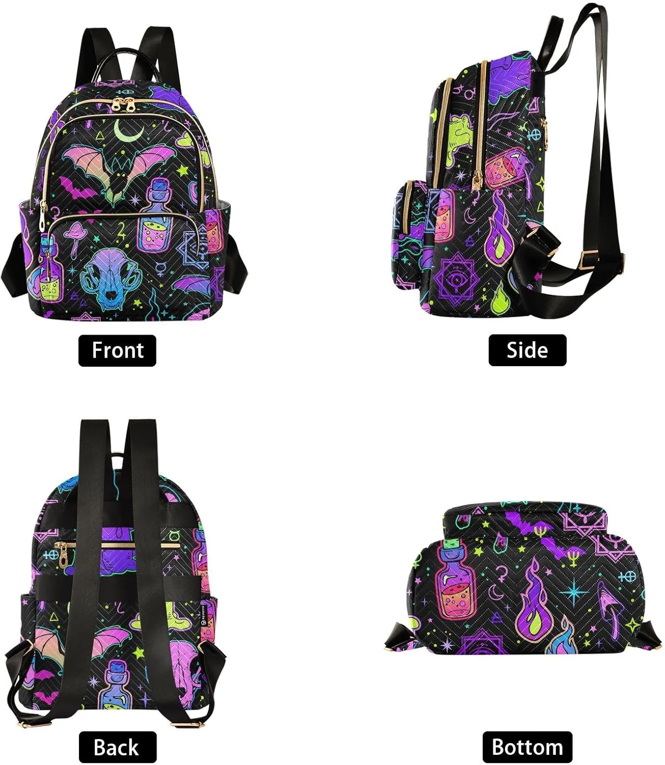 ALAZA Moon Stars Witchery Mini Backpack Purse for Women Travel Bag Fashion Daypack Back Pack Shoulder Bag