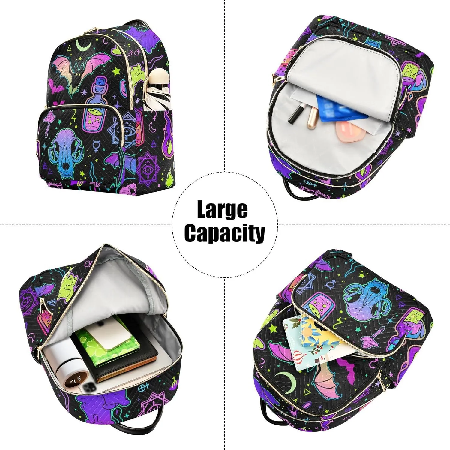 ALAZA Moon Stars Witchery Mini Backpack Purse for Women Travel Bag Fashion Daypack Back Pack Shoulder Bag