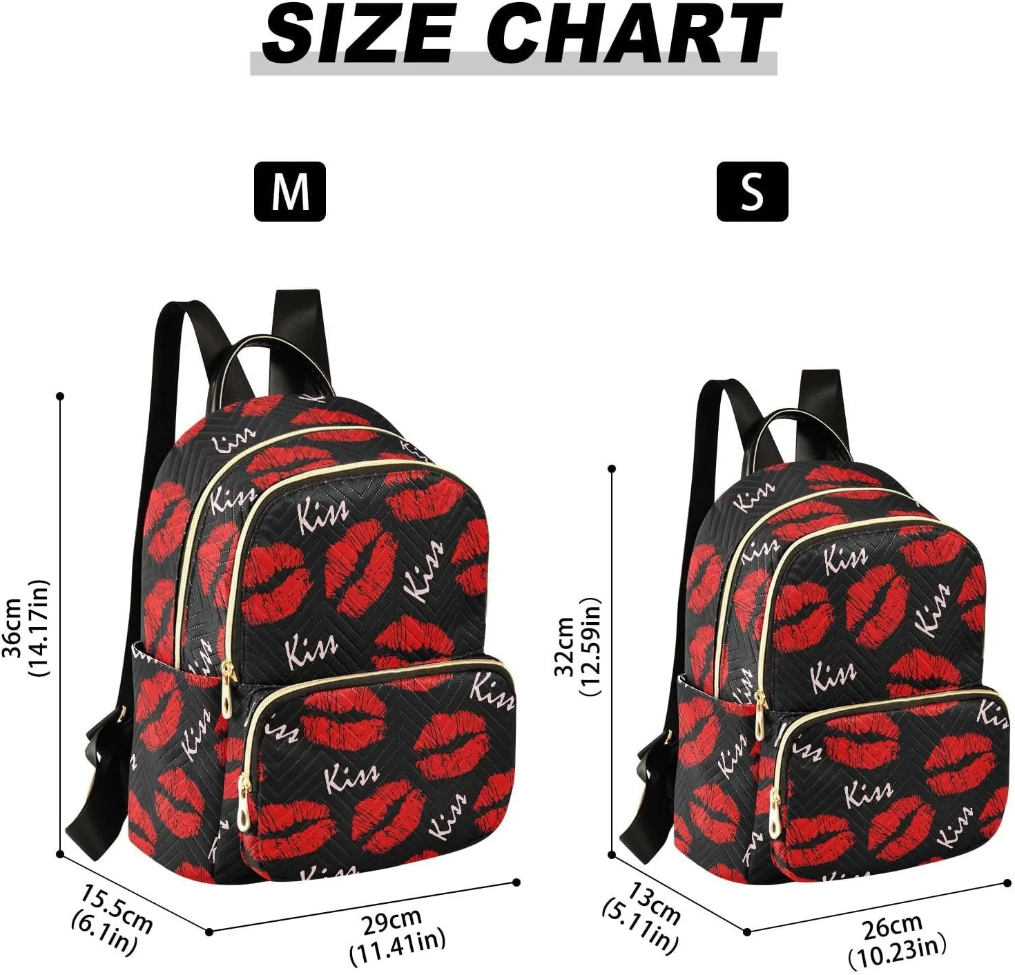 ALAZA Sexy Red Lips Kiss Print Small Backpack Purse for Women Travel Bag Fashion Daypack Back Pack Shoulder Bag