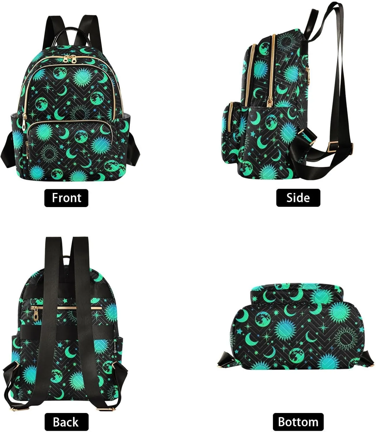 ALAZA Sun Moon and Stars Small Backpack Purse for Women Travel Bag Fashion Daypack Back Pack Shoulder Bag